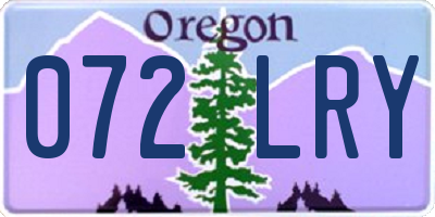 OR license plate 072LRY