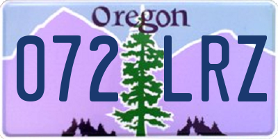 OR license plate 072LRZ