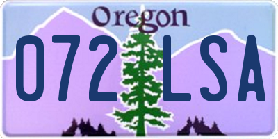 OR license plate 072LSA