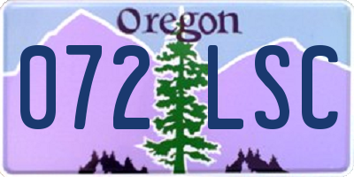 OR license plate 072LSC