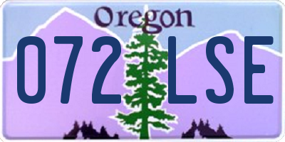 OR license plate 072LSE