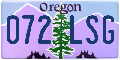 OR license plate 072LSG