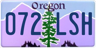 OR license plate 072LSH