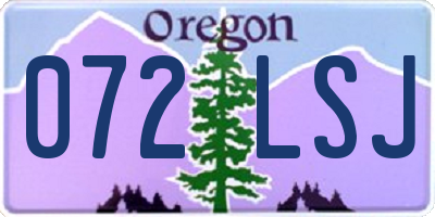 OR license plate 072LSJ