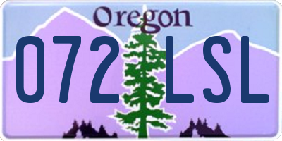 OR license plate 072LSL