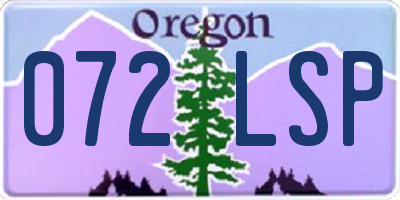 OR license plate 072LSP