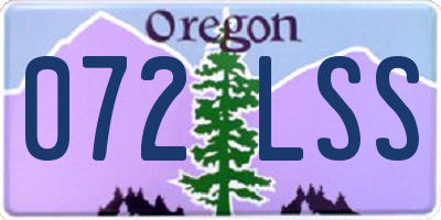 OR license plate 072LSS