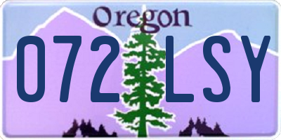 OR license plate 072LSY