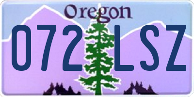 OR license plate 072LSZ