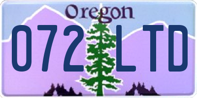 OR license plate 072LTD
