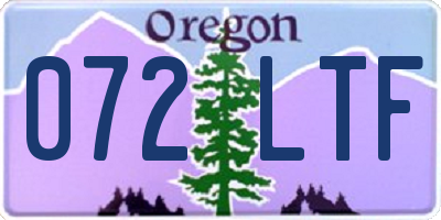OR license plate 072LTF