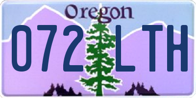 OR license plate 072LTH