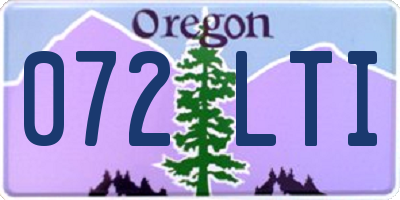 OR license plate 072LTI