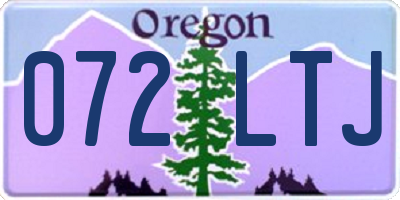 OR license plate 072LTJ