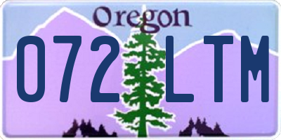 OR license plate 072LTM