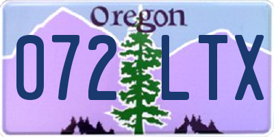 OR license plate 072LTX