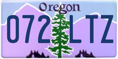 OR license plate 072LTZ