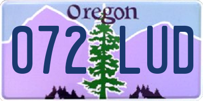 OR license plate 072LUD