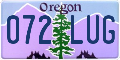OR license plate 072LUG