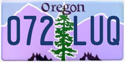 OR license plate 072LUQ