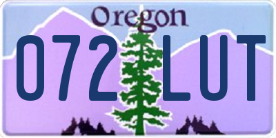 OR license plate 072LUT