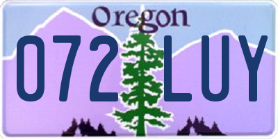 OR license plate 072LUY