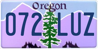 OR license plate 072LUZ
