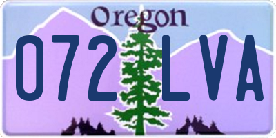 OR license plate 072LVA