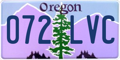 OR license plate 072LVC