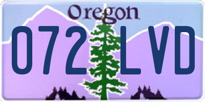 OR license plate 072LVD
