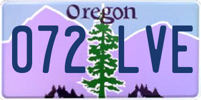 OR license plate 072LVE