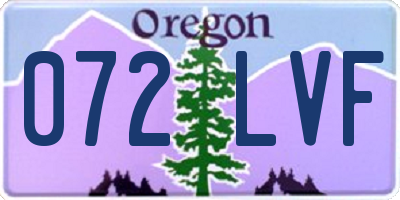 OR license plate 072LVF