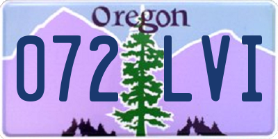 OR license plate 072LVI