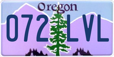 OR license plate 072LVL