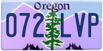 OR license plate 072LVP