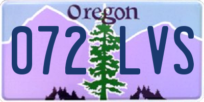 OR license plate 072LVS