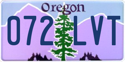 OR license plate 072LVT