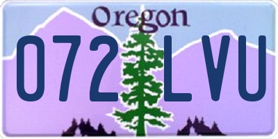 OR license plate 072LVU