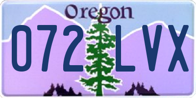 OR license plate 072LVX