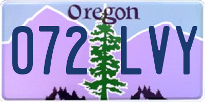 OR license plate 072LVY