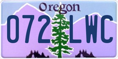 OR license plate 072LWC