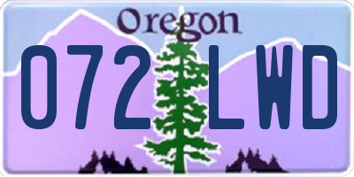 OR license plate 072LWD