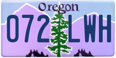 OR license plate 072LWH