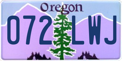 OR license plate 072LWJ
