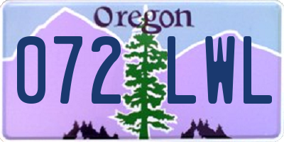 OR license plate 072LWL