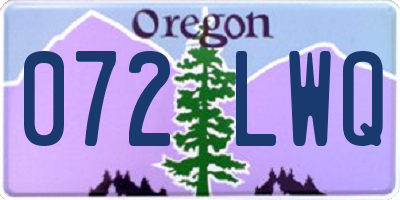 OR license plate 072LWQ