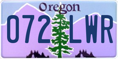 OR license plate 072LWR