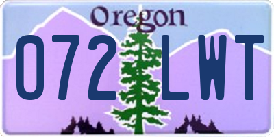 OR license plate 072LWT