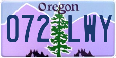 OR license plate 072LWY