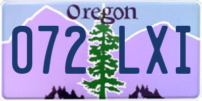 OR license plate 072LXI